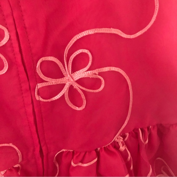 Pink Flower Girl Dress with Embroidered Tulle | Girls Size 8 Formal - Picture 4 of 5